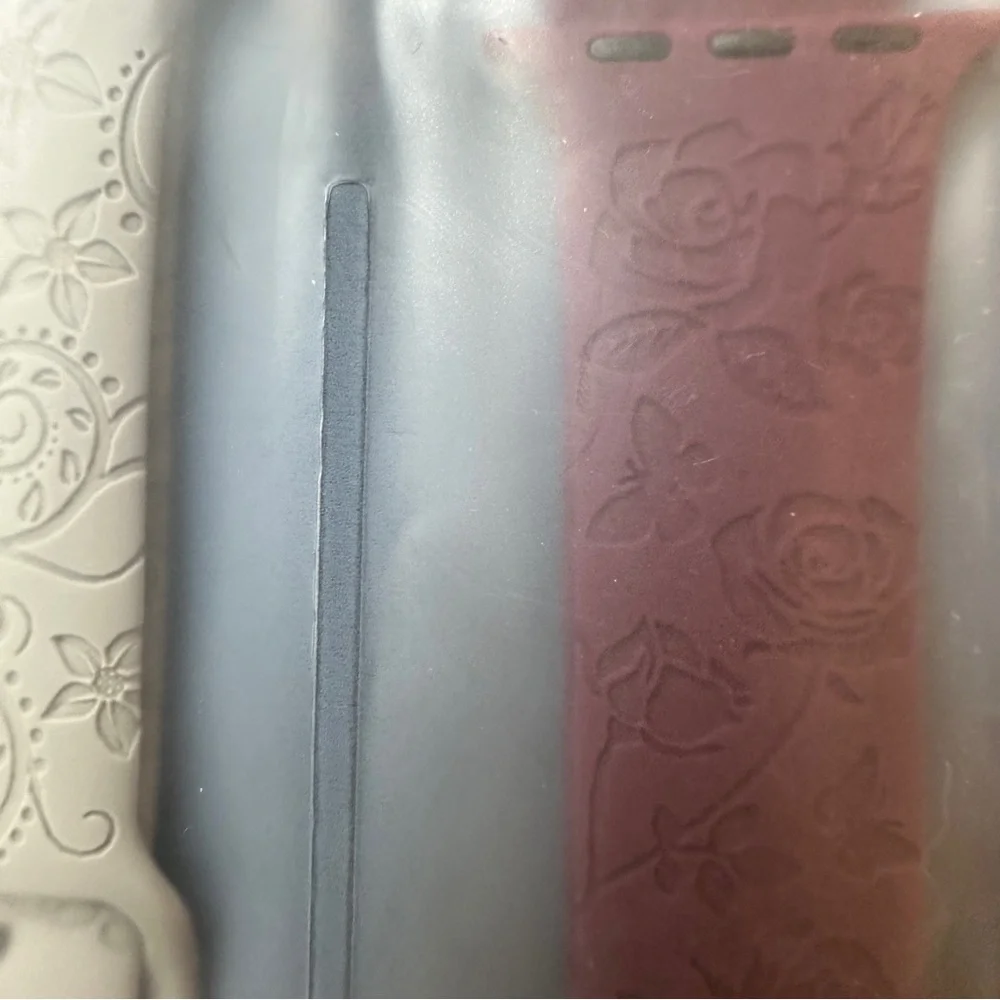 Floral Patterned Wearable Bands - Gray and Wine